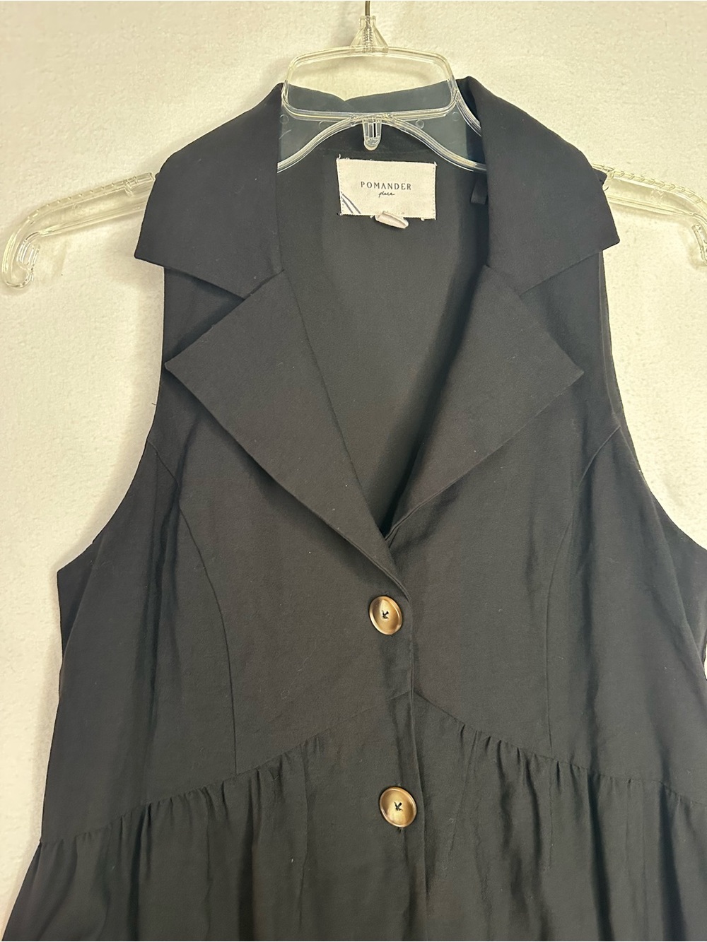 Pomander Place by Tuckernuck Black Jules Midi Dress Small Button Down Sleeveless - Picture 14 of 16